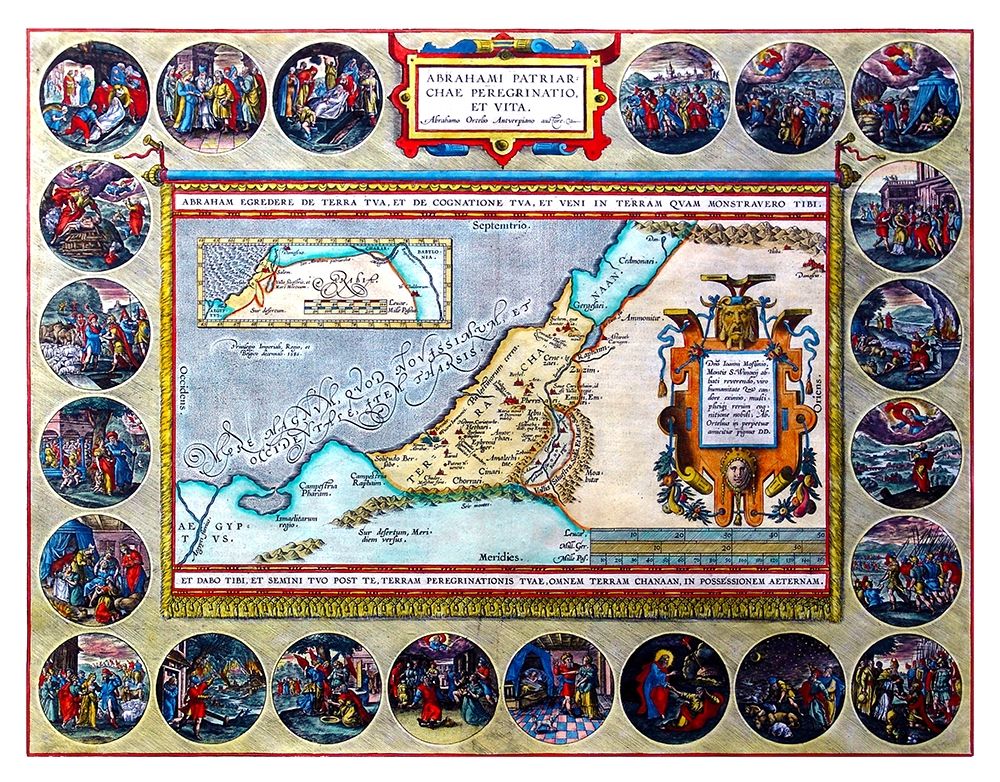 Travels of Abraham Middle East - Ortelius 1570
