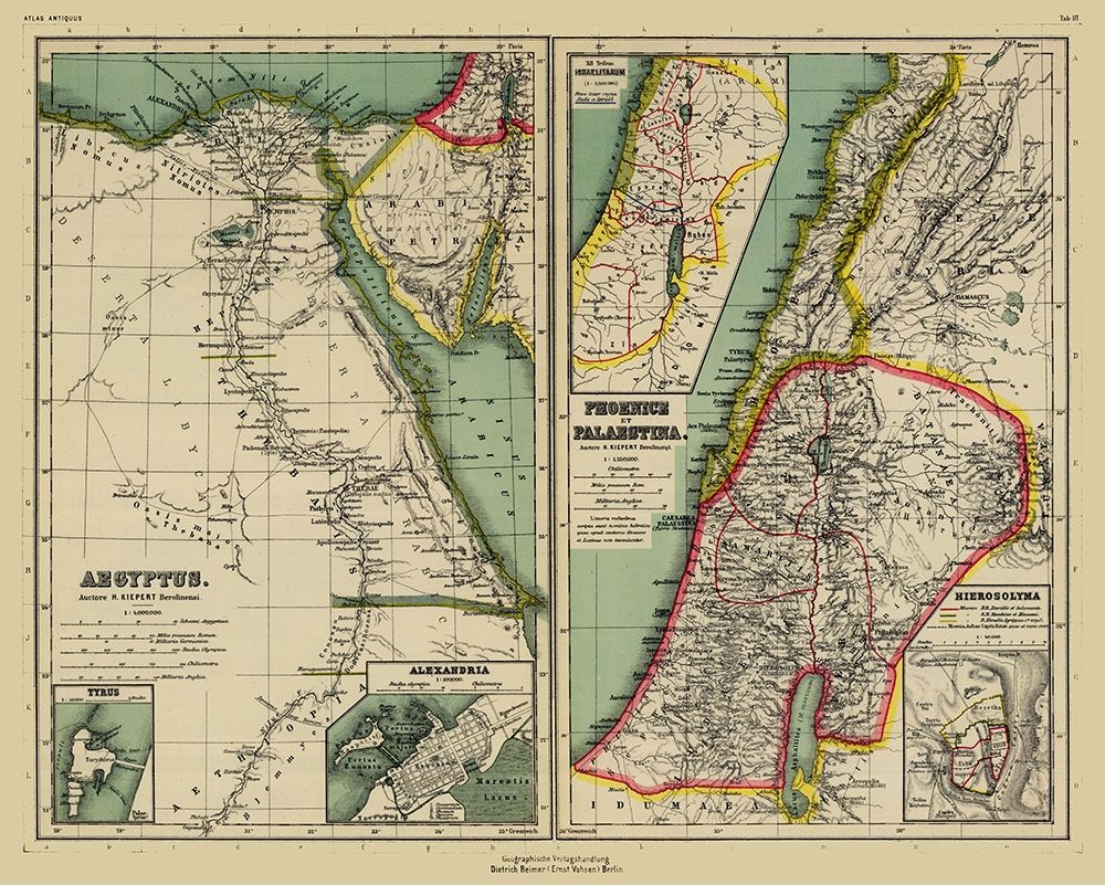 Middle East Egypt Palestina Phoenice - Kiepert