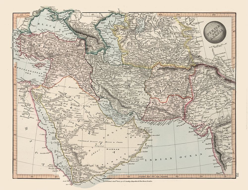 Middle East Persia Arabia - Arrowsmith 1825