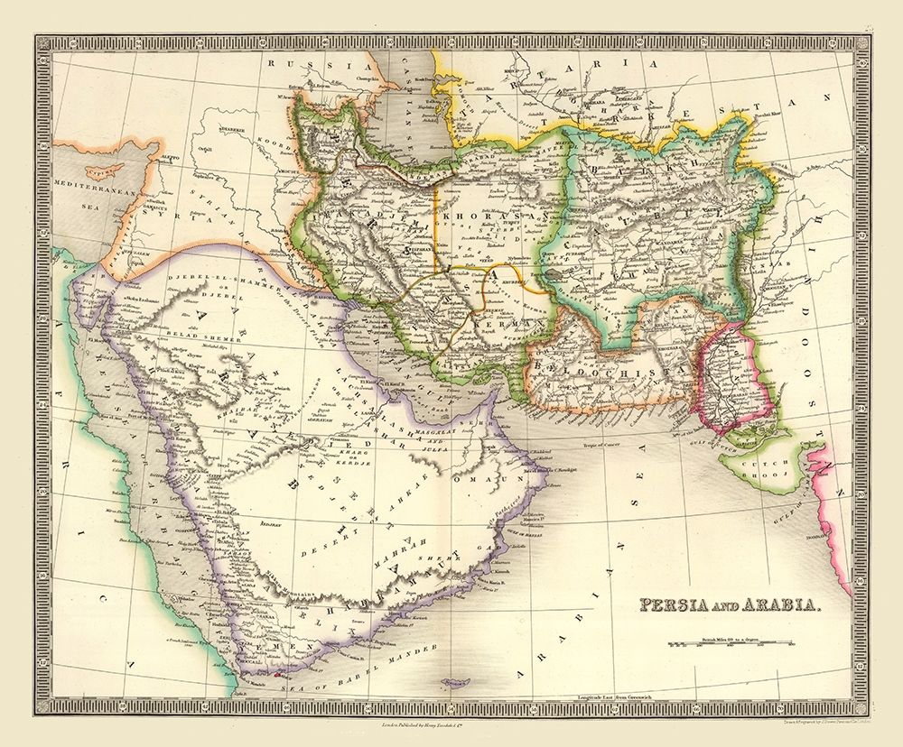 Middle East Persia Arabia - Teesdale 1844
