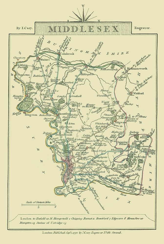 Middlesex County England - Cary 1792