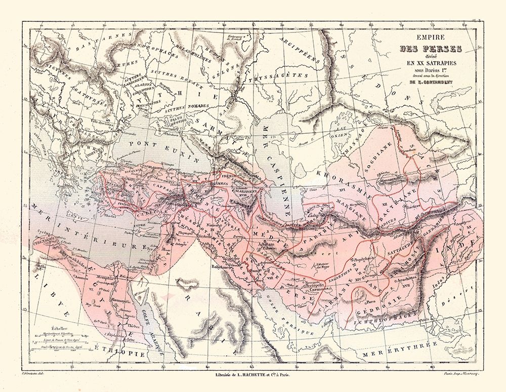 Middle East Persian Empire - Cortambert 1880