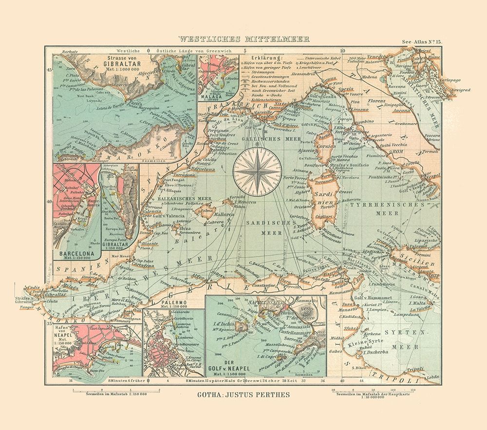 Western Mediterranean Sea - Perthes 1914