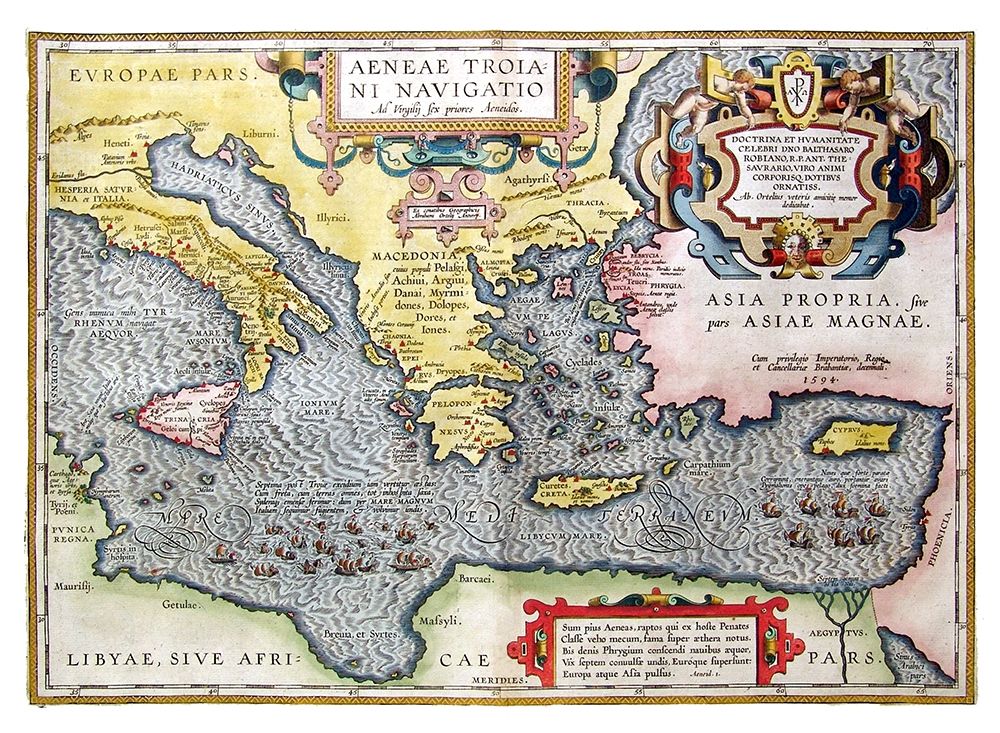 Mediterranean Sea - Ortelius 1594