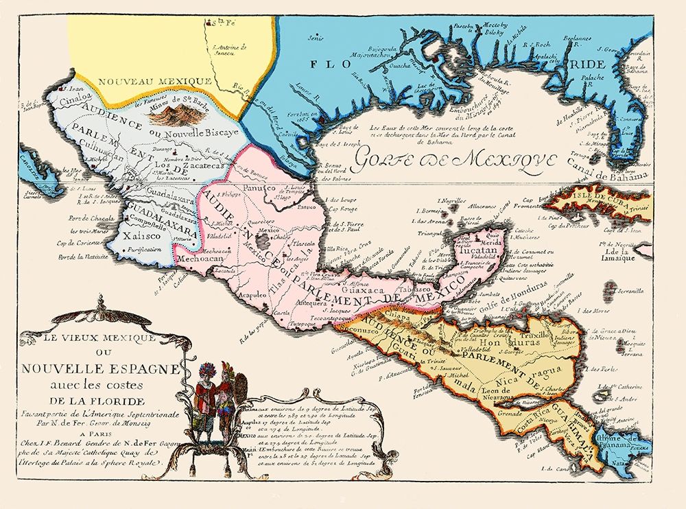 North America New Spain Mexico - 1702