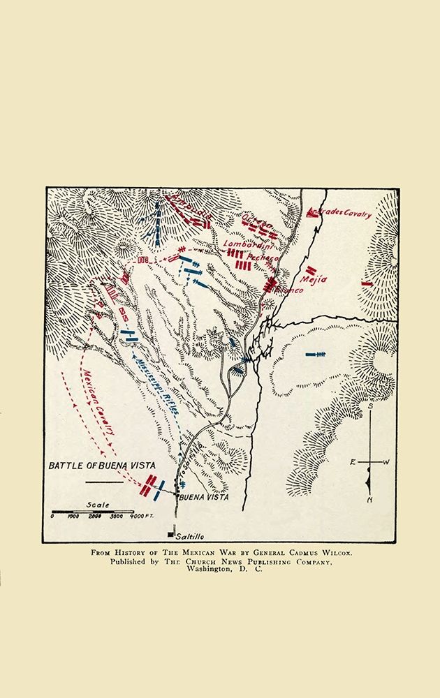 Buena Vista Mexico Battle Map 1892
