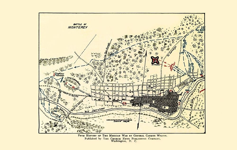 Monterey Battle Map Mexican American War 1892