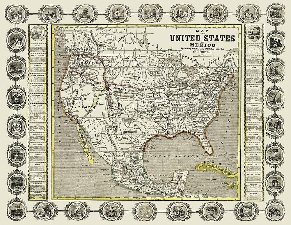 North America United States Mexico - Haven 1846