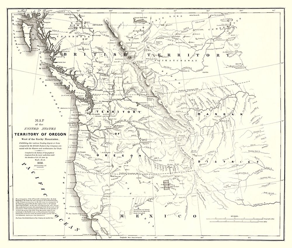 Oregon Territory United States - Stansbury 1838