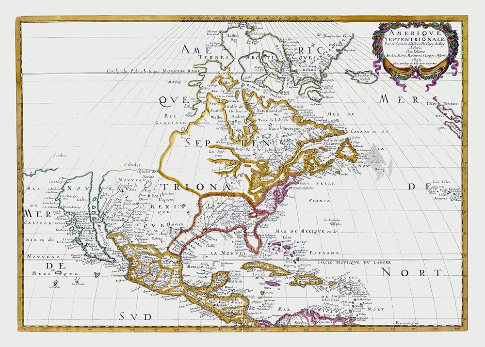 North America Mexico United States - Sanson 1650