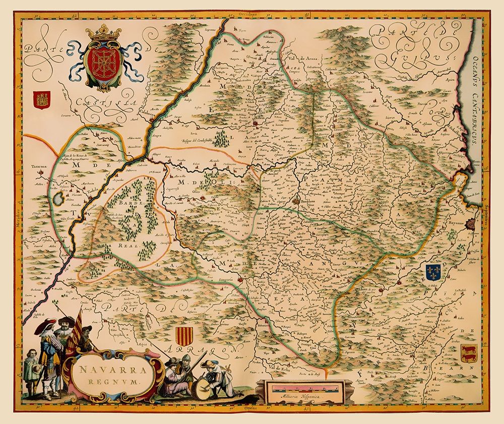 Iberian Peninsula Navarre Spain - Jansson 1638