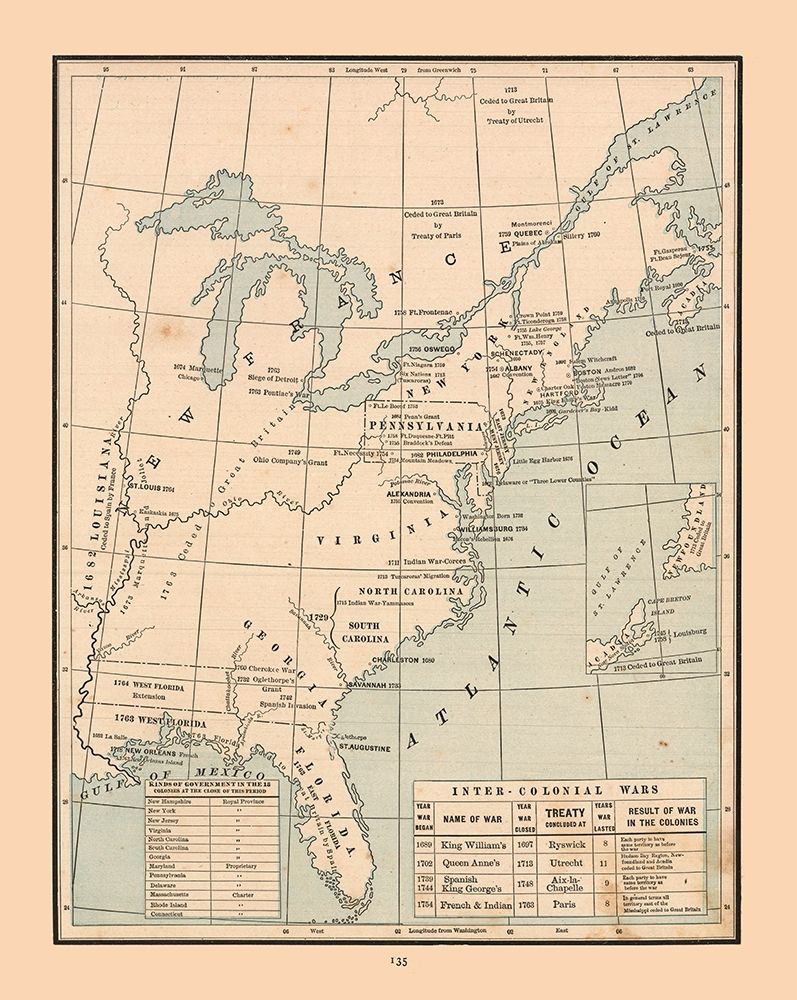 South Eastern North America Wars - Cram 1888