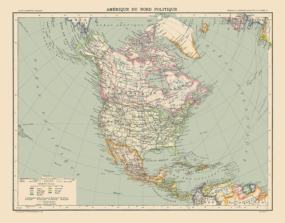 Political of North America - Schrader 1908