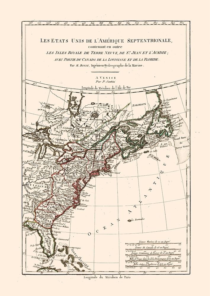 North America Colonies - Santini 1794