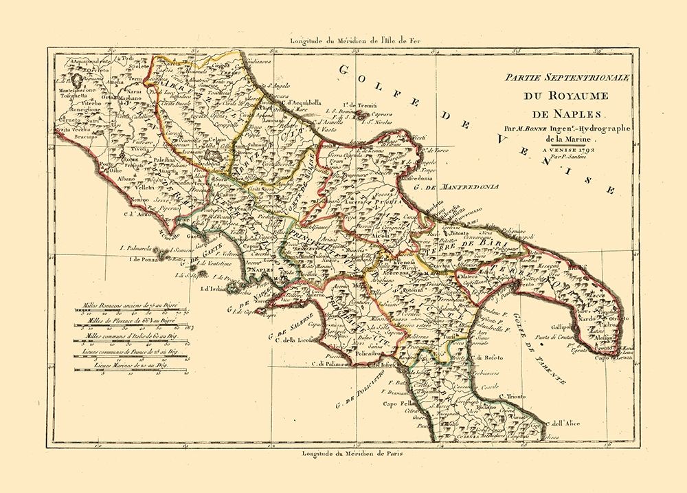 Naples Region Italy - Santini 1794