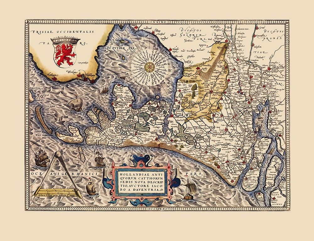 Holland Netherlands - Ortelius 1574