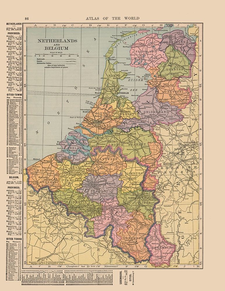 Europe Netherlands Belgium - Hammond 1910