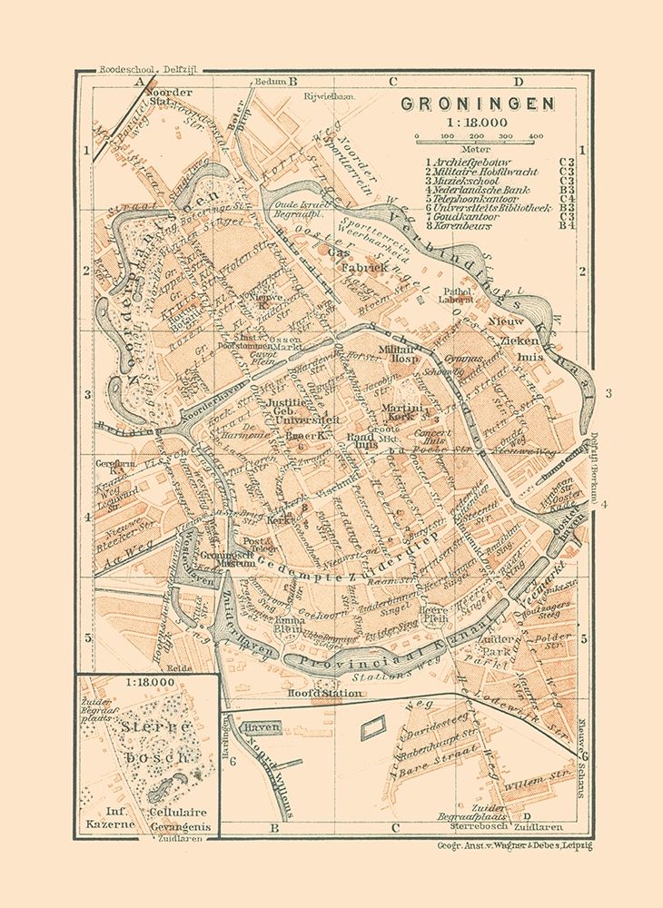 Europe Groningen Netherlands - Baedeker 1910