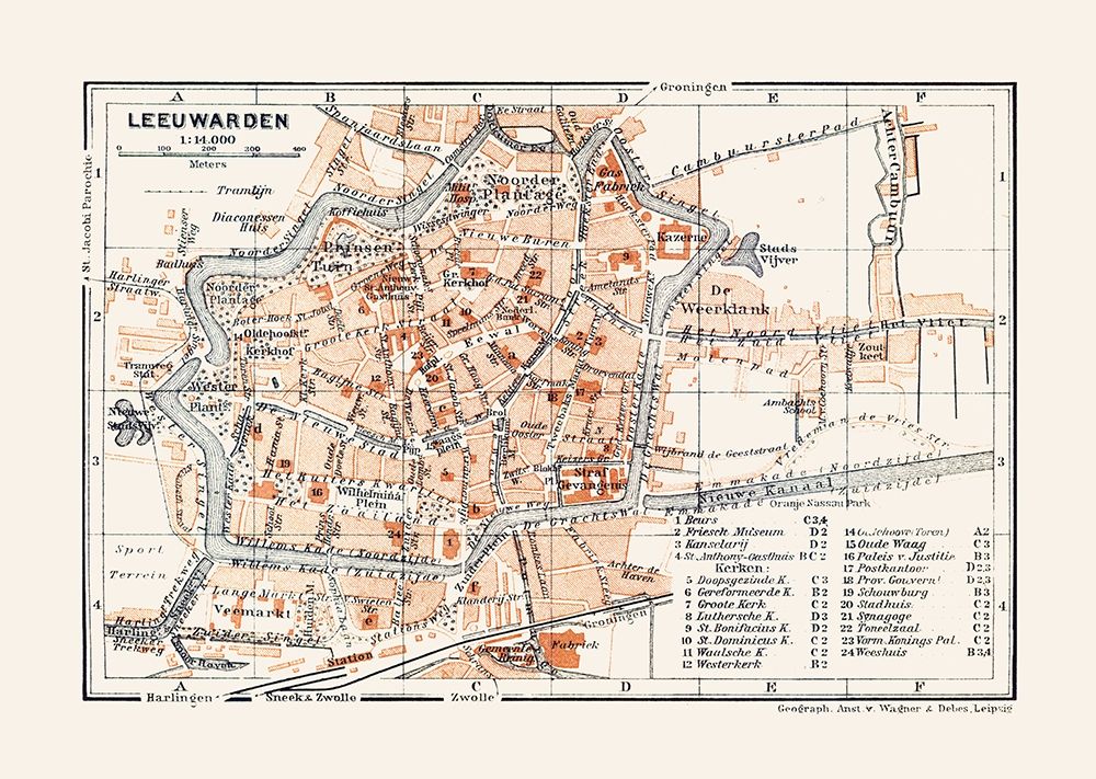 Europe Leeuwarden Netherlands - Baedeker 1910