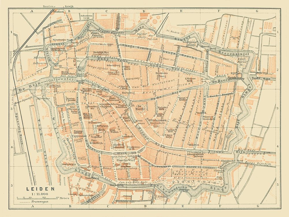 Europe Leiden Netherlands - Baedeker 1910