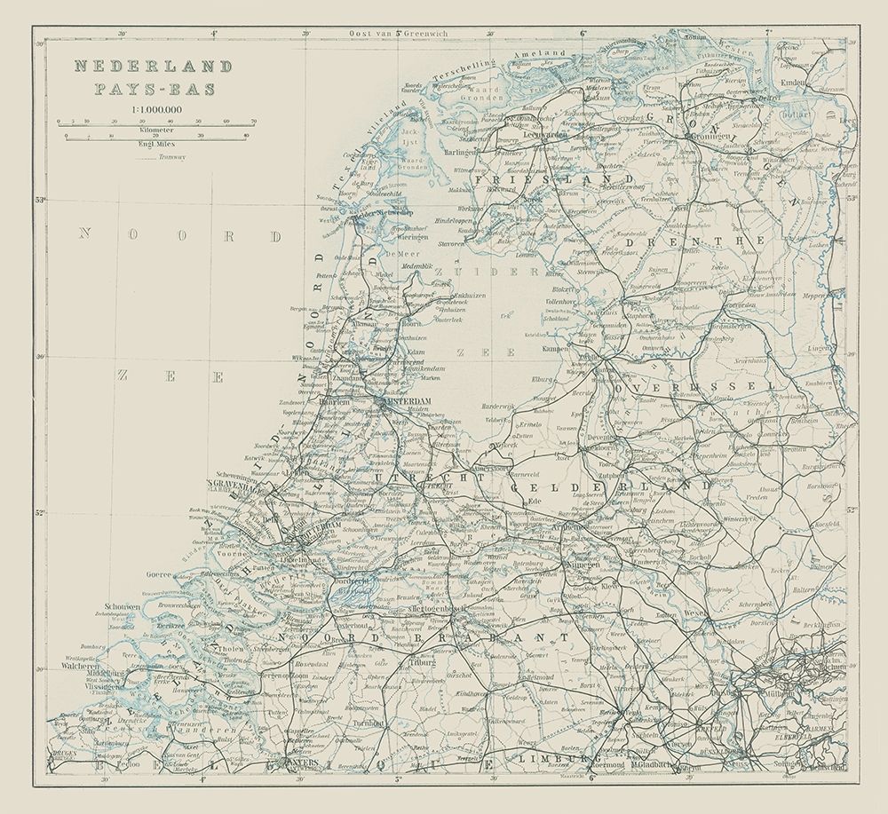 Northern Netherlands Europe - Baedeker 1910