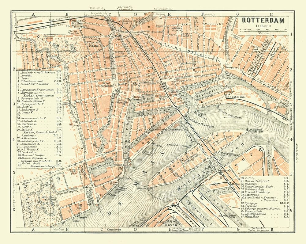 Europe Rotterdam Netherlands - Baedeker 1910