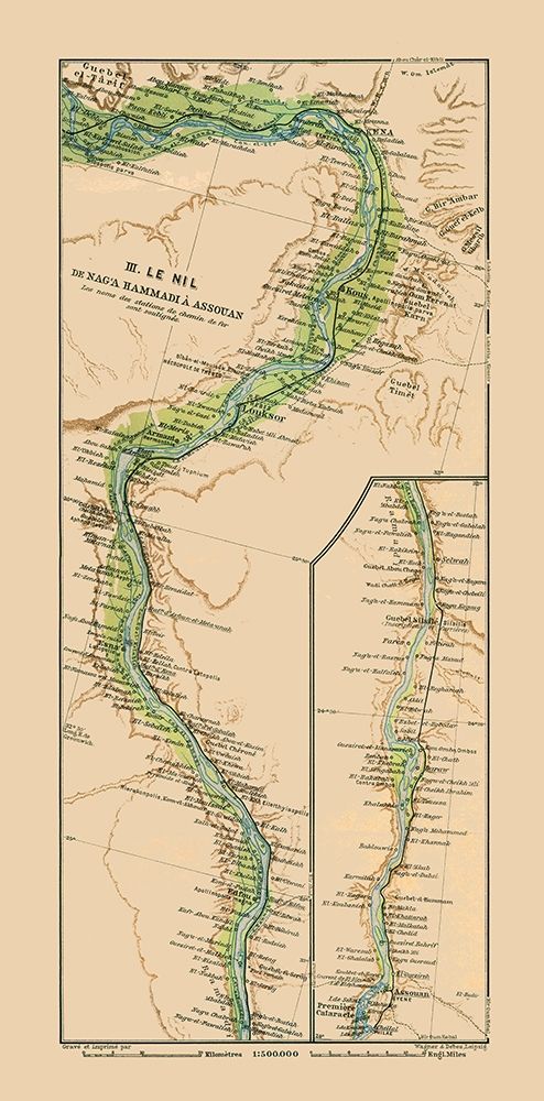 Nile Nagaa Hammadi Aswan Egypt - Baedeker 1913