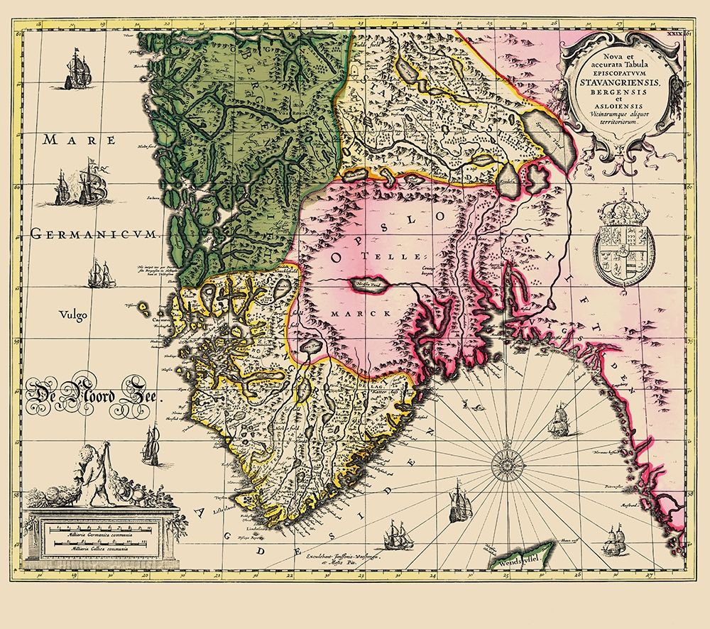 Scandinavia Southern Norway - Janssonius 1636