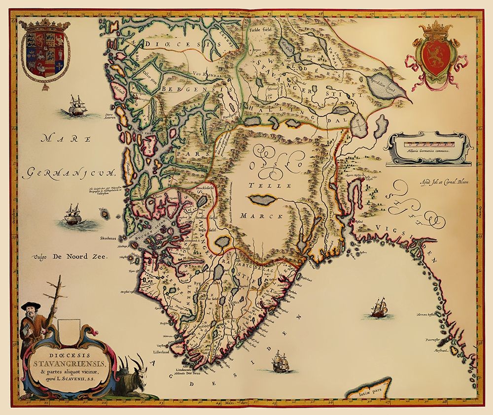 Scandinavia Stavanger Norway - Blaeu 1638