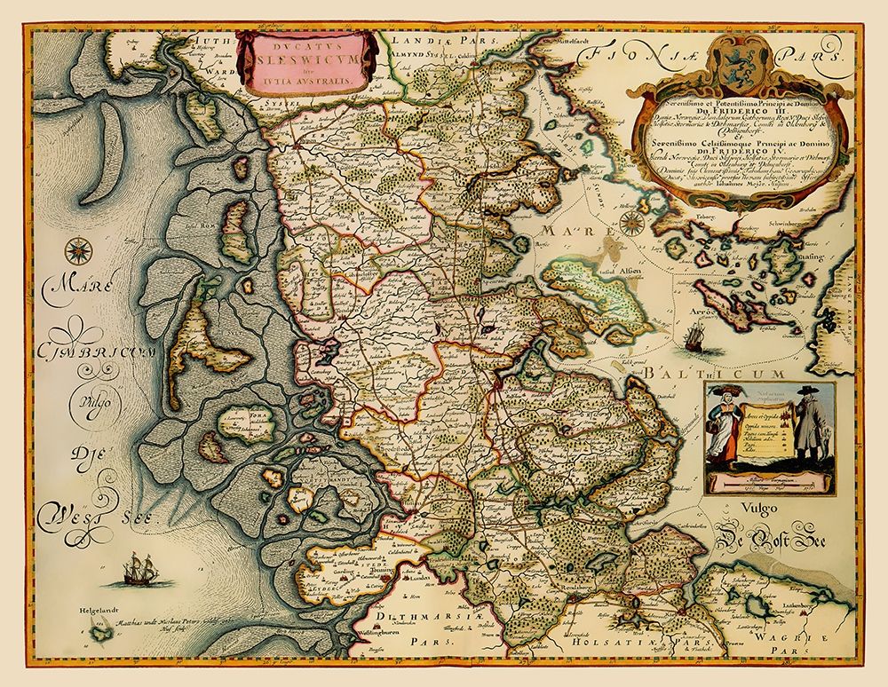 Nordfriesland District Germany - Blaeu 1662