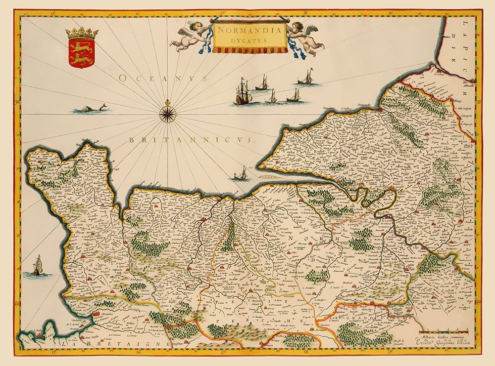 Normandy France - Blaeu 1635