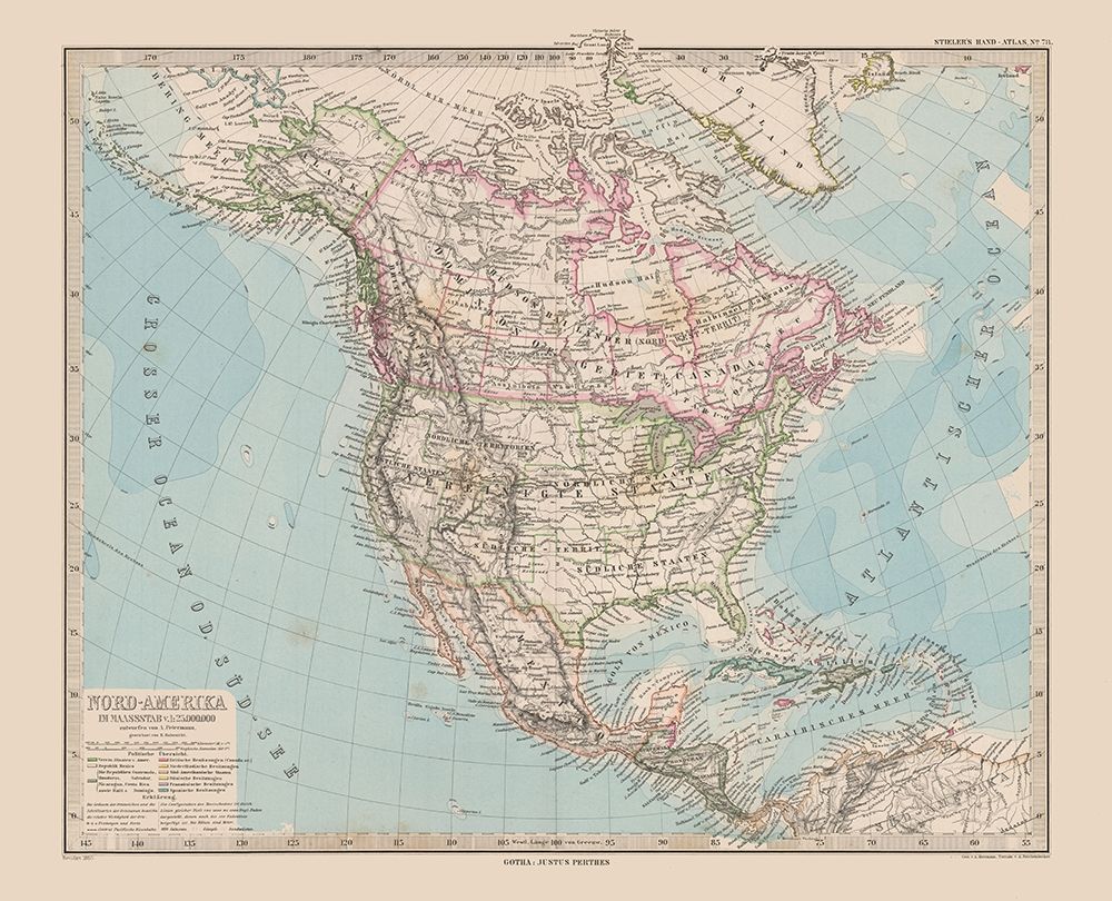North America - Stieler 1885