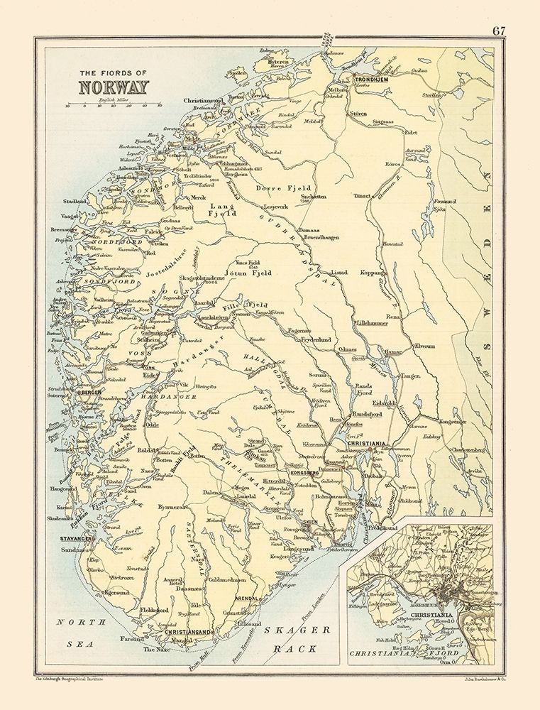 Fjords Norway Europe - Bartholomew 1892