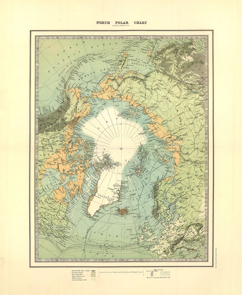 North Polar Chart - Johnston 1893
