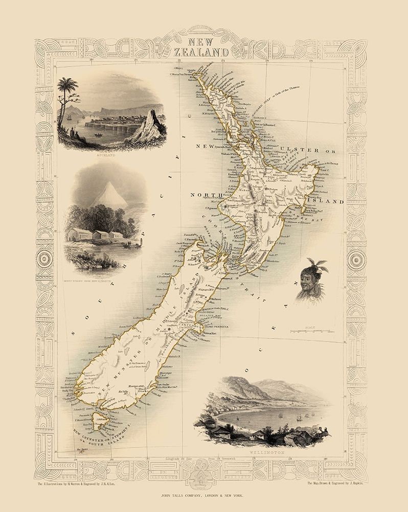 Oceania New Zealand - Tallis 1851