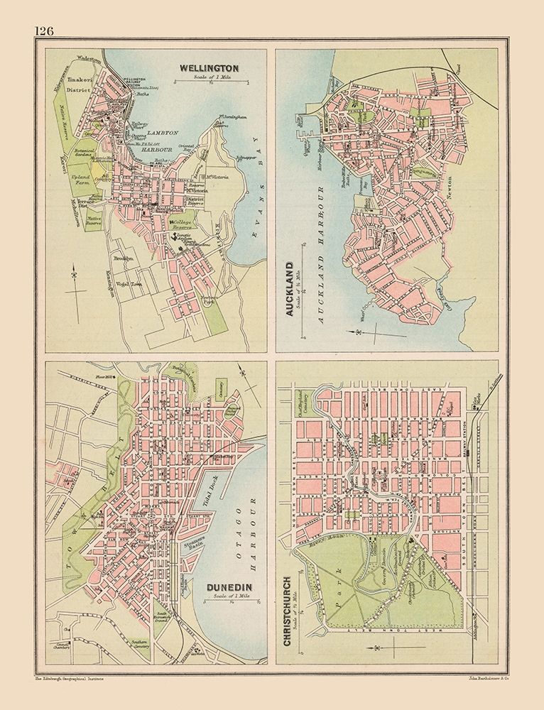 Major Cities New Zealand Oceania - Bartholomew