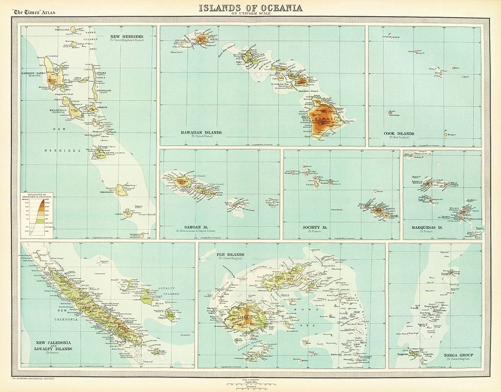 Oceania Islands - Bartholomew 1922