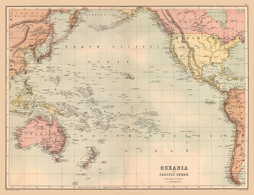 Oceania Pacific Ocean - Black 1867