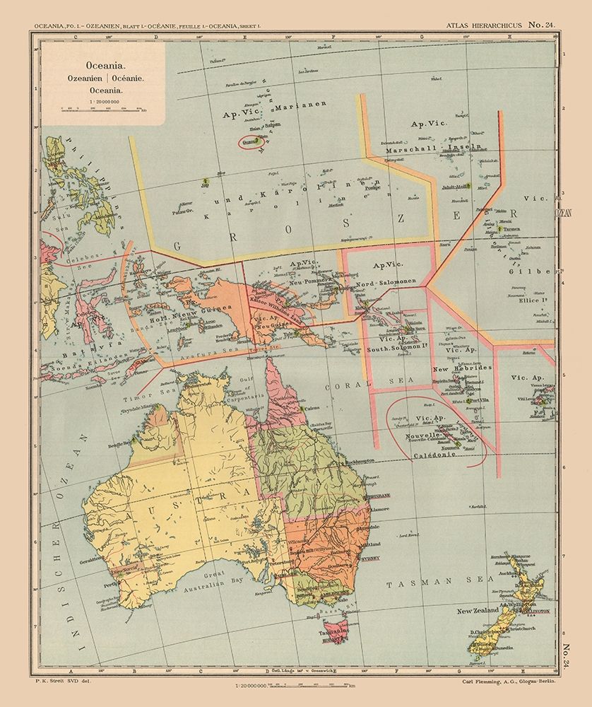 Oceania Australia New Zealand - Streit 1913