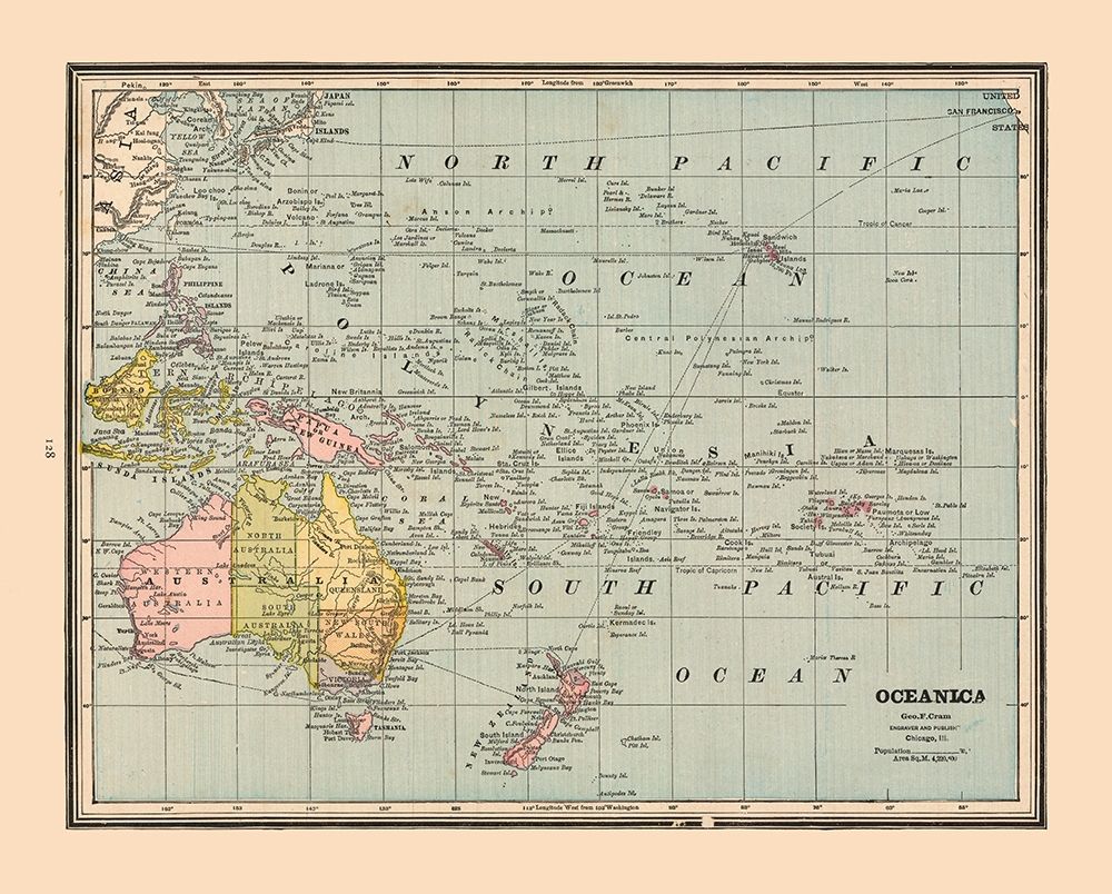 Oceania - Cram 1888