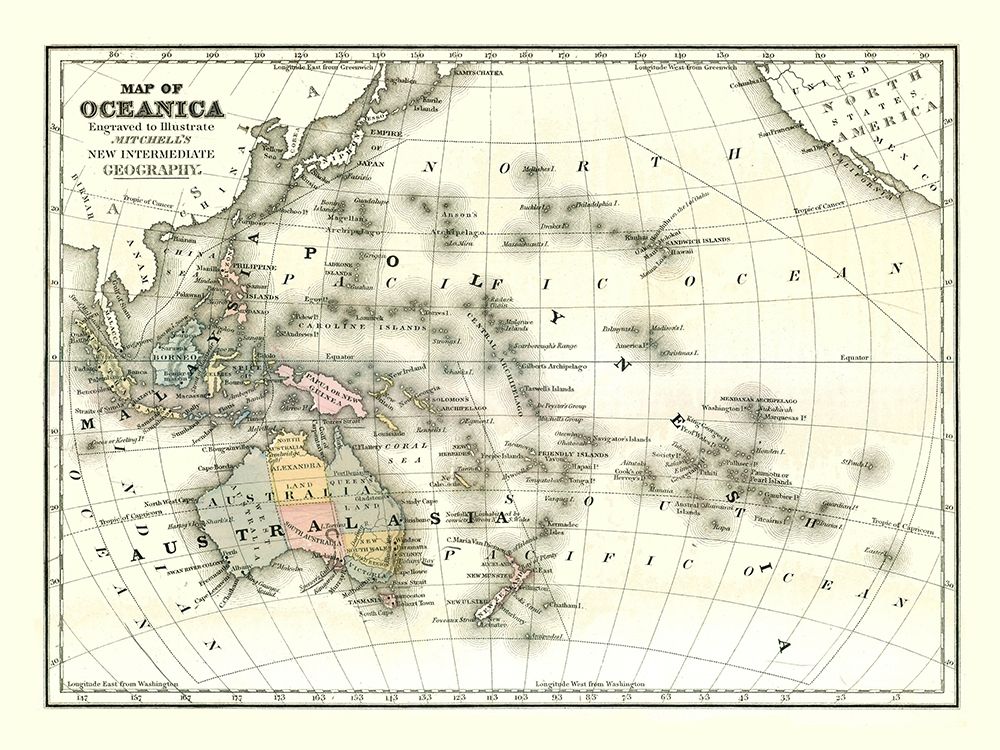 Oceania - Mitchell 1869