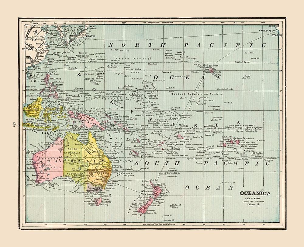 Oceania - Cram 1892
