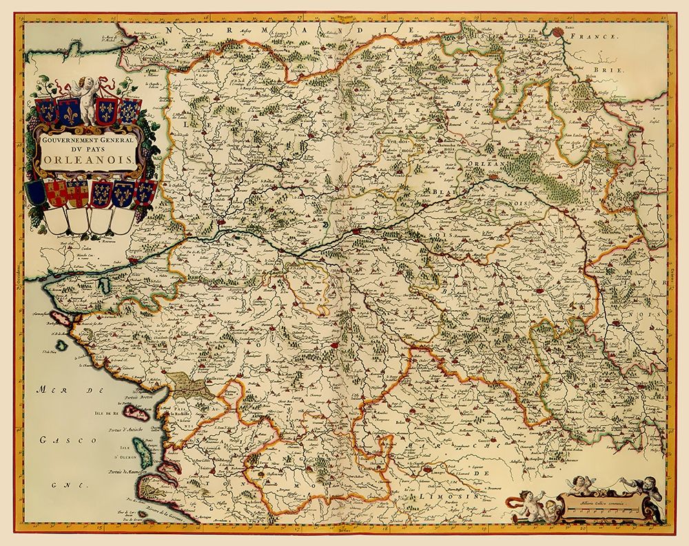 Orleans Region France - Blaeu 1662
