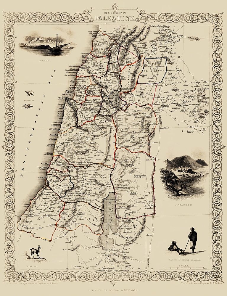 Modern Palestine Israel - Tallis 1807