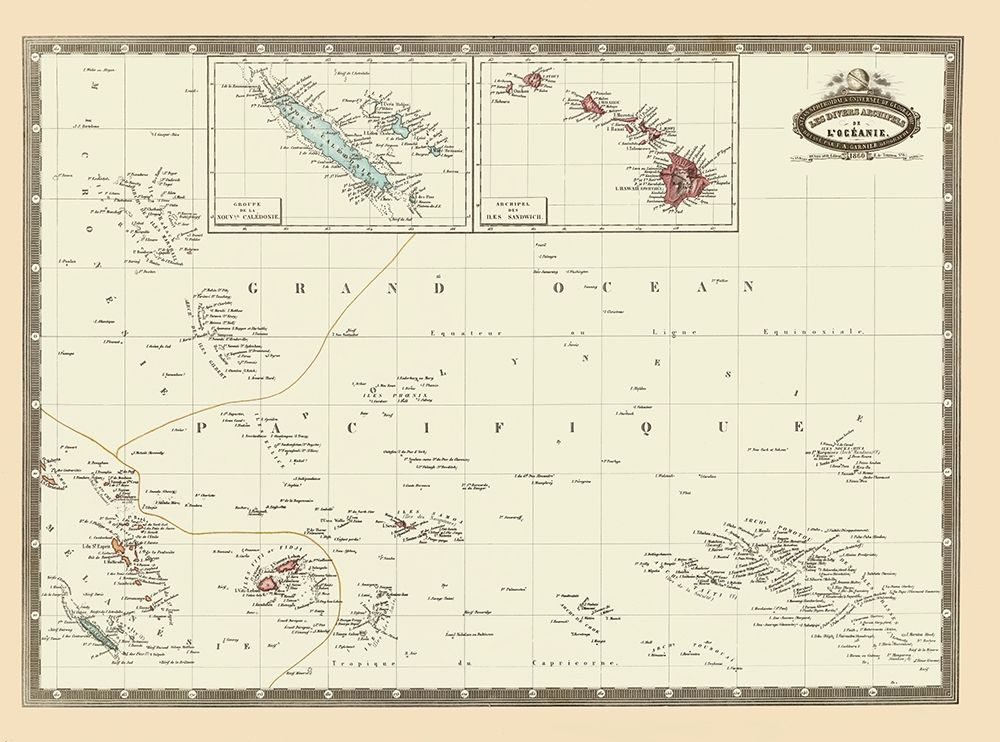 Pacific Islands Oceania - Garnier 1860