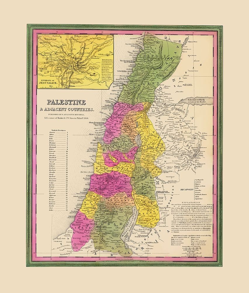 Palestine Israel - Mitchell 1846