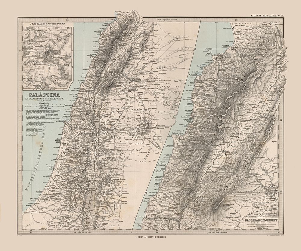 Middle East Palestine Israel Lebanon - Stieler