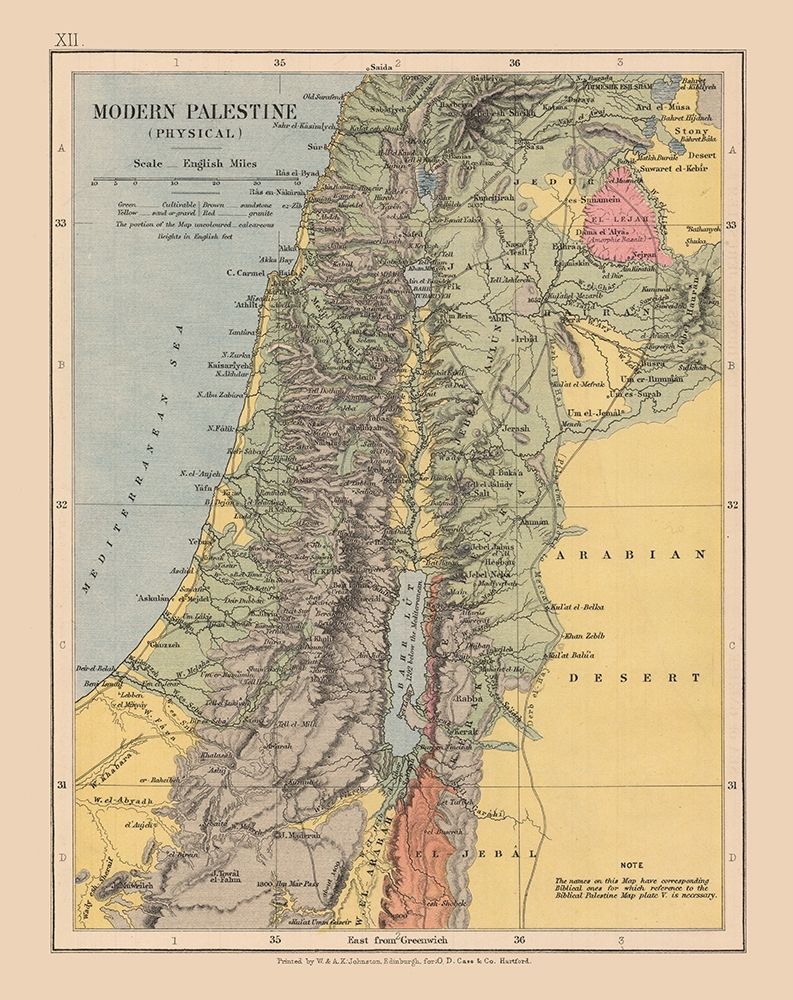 Middle East Physical Palestine Israel - Case 1878