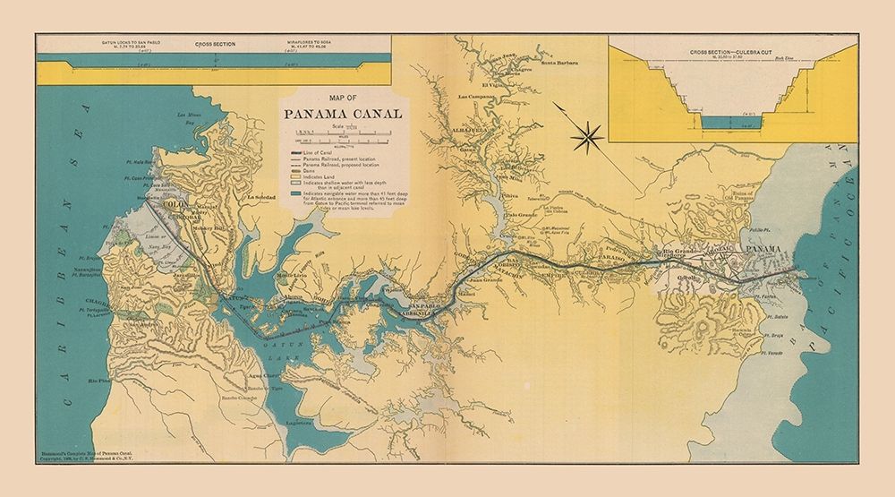Central America Panama Canal - Hammond 1910