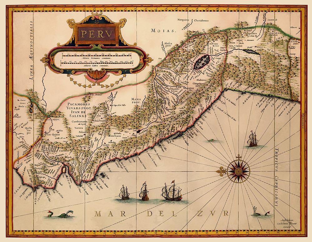 South America Peru - Blaeu 1630